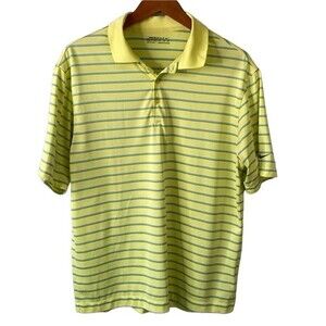 Nike Dry Fit Stripe Polo Shirt Short Sleeve Air Flow Mesh Breathable Wick Golf